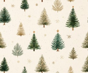 Fototapeta premium Christmas tree patterns holiday decor digital illustration seasonal top-down view festive design