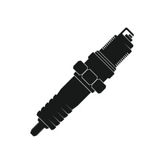 motorcycle spark plug icon in flat style