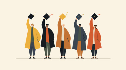 Graduation celebration illustration students celebrating academic achievement