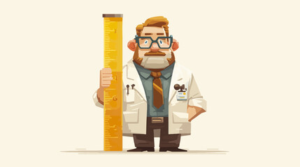 Illustration of a man holding a measuring ruler