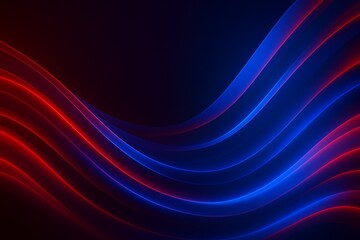 Futuristic Abstract Flowing Waves in Red and Blue Neon