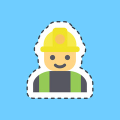 Cutting line sticker miner. Gold mining elements.
