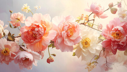 spring flowers background vector