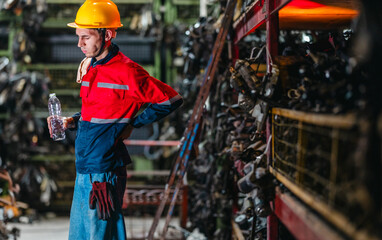 Fatigued Male Technician After Heavy Labor