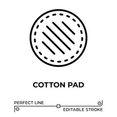 Vector line icon related to cotton pad. Perfect Line. Editable Stroke.