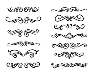 Elegant Vintage Flourish Divider Collection with Swirl Ornaments and Decorative Lines