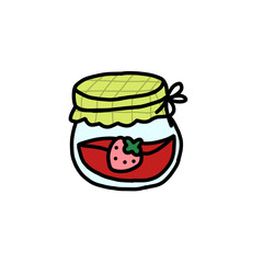 Cute Strawberry Jam Jar Icon