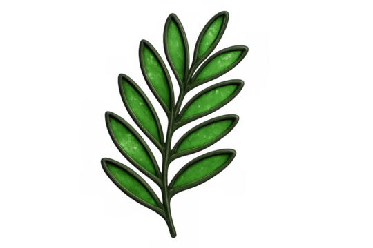 Green botanical leaf art, creating abstract organic stained glass texture for natural design elements