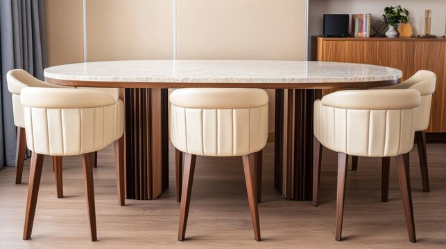 wooden table and chairs
