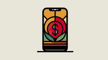 Smartphone with dollar sign icon design