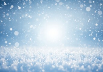 Fototapeta premium Winter wonderland scene with falling snowflakes and snow-covered ground