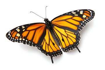 Fototapeta premium Monarch butterfly resting with wings spread, a vibrant symbol of transformation and beauty, perfect for nature-inspired designs and spring themes