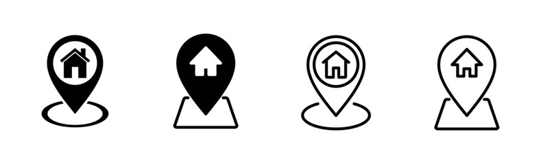 Address icon set. home location icon vector