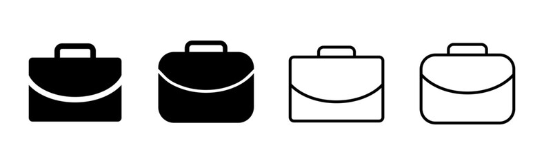 Briefcase icon set. suitcase icon. luggage symbol.