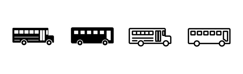 Bus icon set. bus vector icon