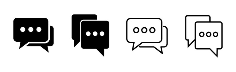 Chat icon set. speech bubble icon. comment icon vector. message. contact us