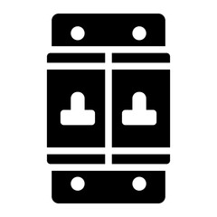 mcb glyph icon for circuit protection in electric panel