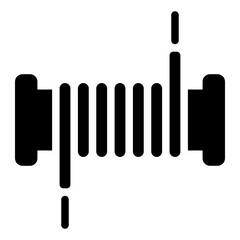 coil glyph icon for inductance in transformer and motor