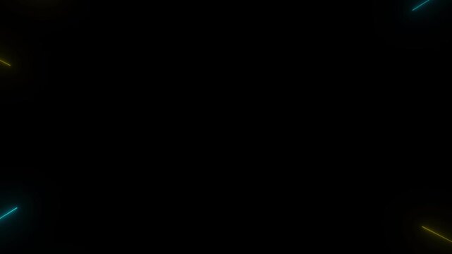 neon Rocket in flight bw animation. Flat outline style icon 4K video ,  Spacecraft startup, spaceship launch into space, shuttle in flat style .aplha channel