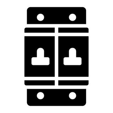mcb glyph icon for circuit protection in electric panel