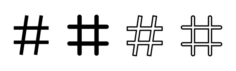 Obraz premium Hashtag icon set. hashtag symbol