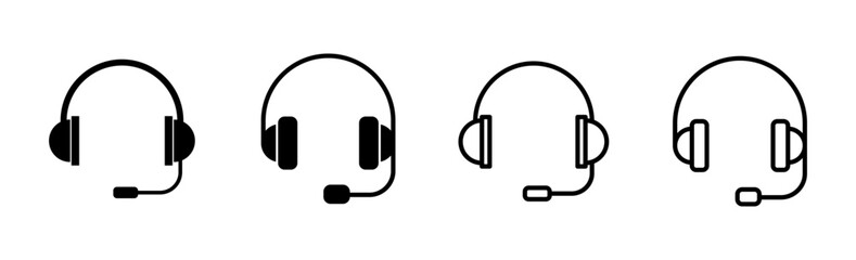 Headphone icon set. Headvector icon symbols