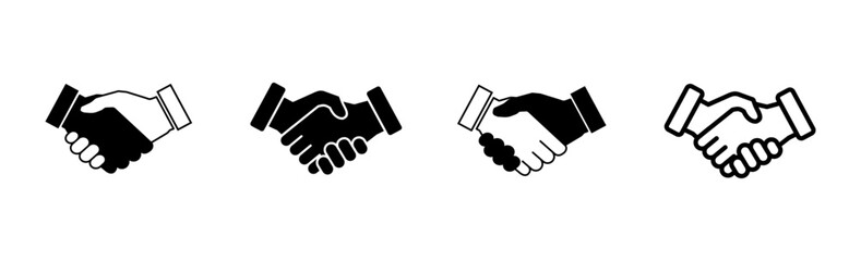 Obraz premium Handshake icon set. business handshake. contact agreement