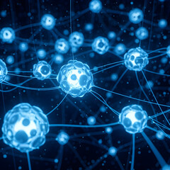 Futuristic Blue Neural Network Concept