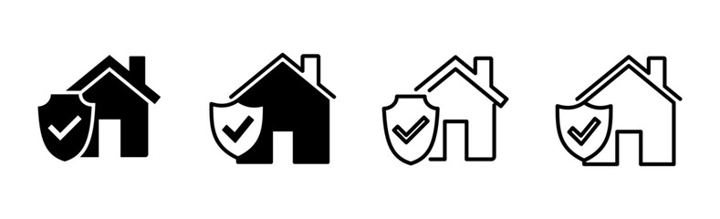 House insurance icon set. house protection icon.