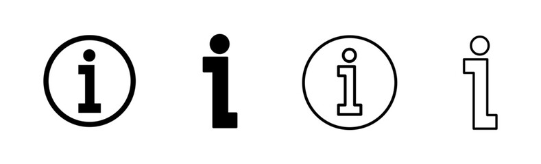 Info sign icon set. about us icon vector. Faq icon