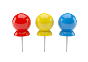 3d realistic location map markers isolated on transparent background