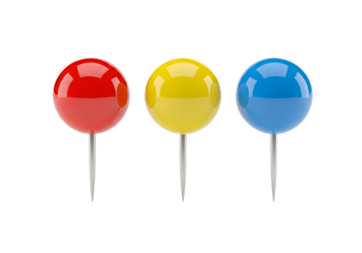 3d realistic location map markers isolated on transparent background