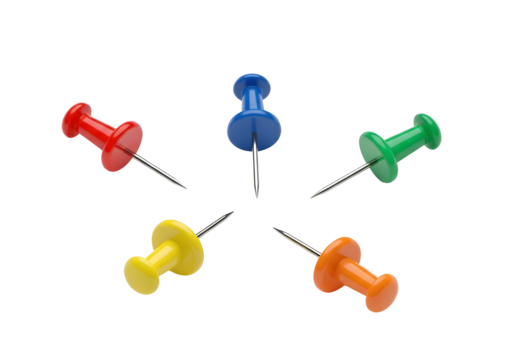 3d realistic location map markers isolated on transparent background