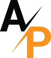 abstract creative ap letter logo design art.