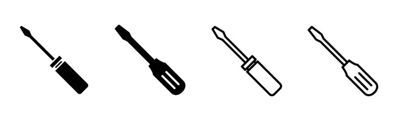 Screwdriver icon set. tools icon vector