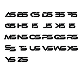 Sleek Modern Font &ndash; Set of Bold Sans Display Typeface Initial Logo for Branding