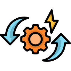 Color Lineal Synergy Icon – Creative colorful symbol for teamwork