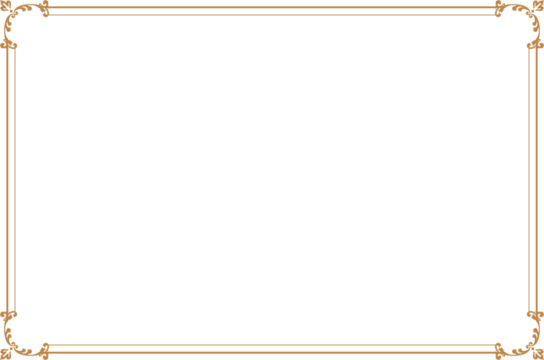 Elegant Gold Ornate Rectangular Border Frame with Vintage Scrollwork Corners. 1159 - Powered by Adobe