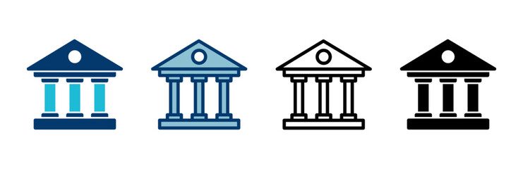 Bank icon vector isolated on white background. bank vector icon, museum, university