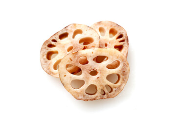 Fresh lotus root slices, crisp and nutritious.