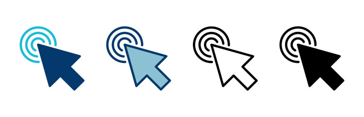 Click icon vector isolated on white background. Cursor icon. Computer mouse click cursor black arrow icons. pointer arrow