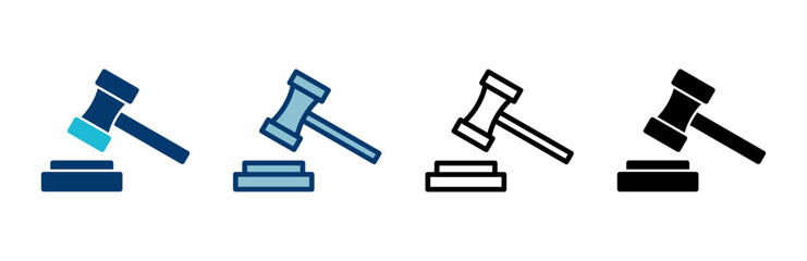 Gavel icon vector isolated on white background. Hammer icon vector. Judge Gavel Auction Icon Vector. Bid