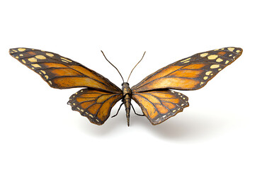 Fototapeta premium Elegant monarch butterfly with bronze details, a symbol of transformation and beauty for nature lovers and artistic designs needing a touch of grace