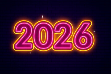 Happy New Year 2026 vector editable numbers fireworks and confetti