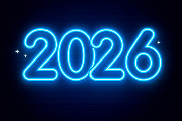 Happy New Year 2026 vector editable numbers fireworks and confetti