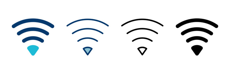 WIFI Icon vector isolated on white background. signal vector icon. Wireless and wifi icon or sign for remote internet access