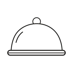 Minimal Food Serving Dome Icon for Restaurant and Catering Design