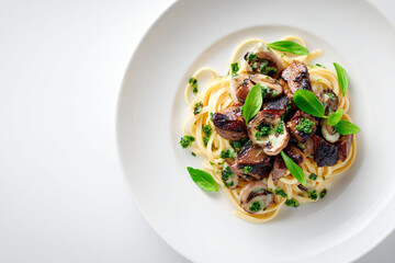 Pasta with Mushrooms and Basil