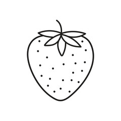 Minimal Strawberry Icon for Fruit and Organic Design