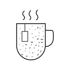 Minimal Tea Cup Icon for Cafe and Beverage Design